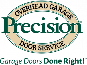 precision garge doors of se michigan, green lettering logo